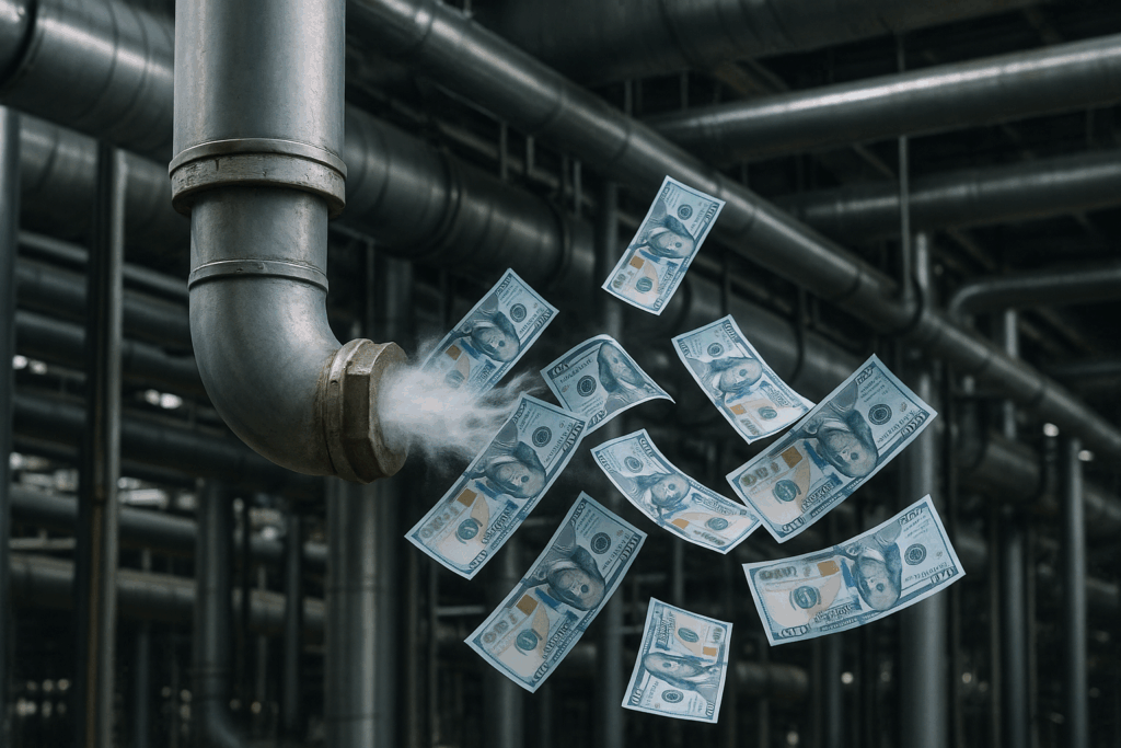 úniky vzduchu u kompresoru